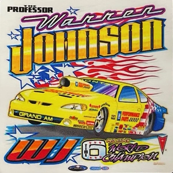PEGATINA VRHTF "NHRA PROFESOR WARREN JOHNSON PRO STOCK 6X CAMPEÓN DEL MUNDO" 4"X 4" Foto 1 de 1