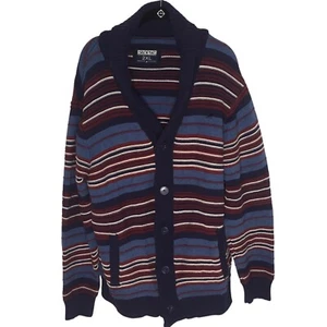 Staple Pigeon Brand Men's 2XL Multicolor Stripe Button-Down Cardigan Y2K 1990s - Picture 1 of 15