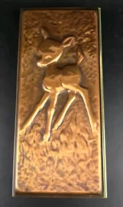 Cassetta portachiavi Mid Century - cervo Bambi - 30x14 cm - metallo/rame - anni '50 - Foto 1 di 4