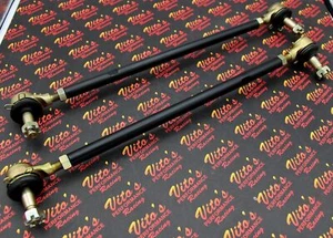 2 x NEW Vito's Yamaha Banshee BLACK tie rods + ball joints STOCK LENGTH kit - Picture 1 of 4