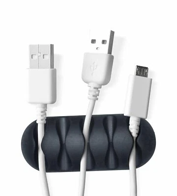 Juego organizador de carrete de cable de 3 piezas - Soporte de clip de cargador de administración de cables de escritorio Foto 1 de 4