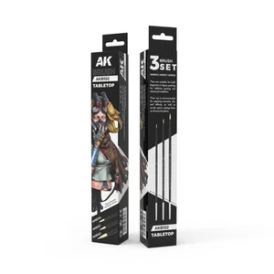 AK Interactive  Tabletop Syntethic Brushes Set (3 Brushes) AKB102 Fast Shipping - Picture 1 of 6