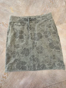 Eddie Bauer Verde Suave Algodón Verde Falda XS Cordón Cintura 30” Largo 18” - Imagen 1 de 5