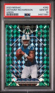 2023 Panini Mosaic Green #282 Anthony Richardson RC Rookie Gem Mint PSA 10 - Picture 1 of 2