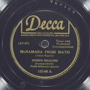 JOSEPH MAGUIRE PADDY KILLORAN QUARTET Mcnamara DECCA 12146 VG 78 10"  Irish - Bild 1 von 4