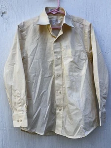Marquis Youth Dress Shirt Size 8 Yellow Long Sleeves Classic Buttons Pointed - Picture 1 of 9