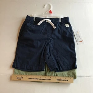 2 Pack Garanimals Boys Size 5 Green Blue Dino T-Rex Elastic Cotton Woven Shorts - Picture 1 of 10