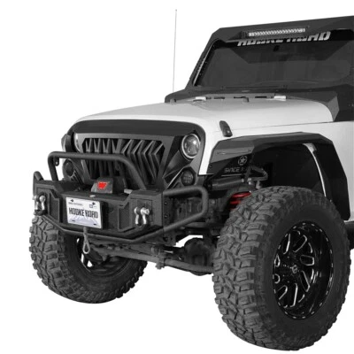 Fit 2007-2018 Jeep Wrangler JK JKU Tubular Steel Front Bumper w/ Winch Plate - Image 1 of 4