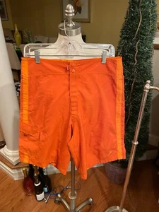 MEN'S REVERSIBLE BOARD SHORTS SIZE 32 (medium) in Orange/floral - Picture 1 of 8