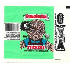 CUBO DE BASURA TOPPS NIÑOS 10ª SERIE ENVOLTURA con 25 centavos os10 serie 10 topps gp - Imagen 1 de 1