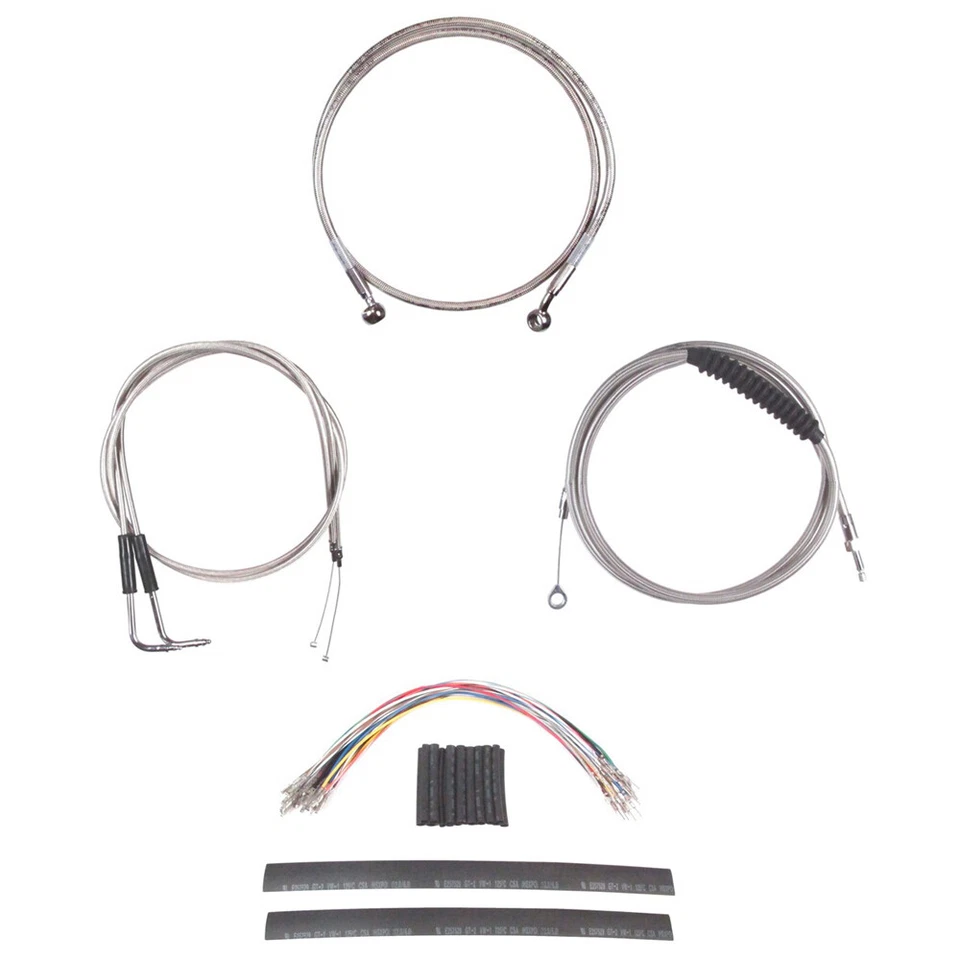 Stainless Cable & Brake Line Cmpt Kit 16" Apes 1996-2013  Harley Sportster - Image 1 of 1
