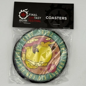 Final Fantasy XIV 14 2018 Fan Fest Untersetzer 3er Set Moogle Fat Cat Chocobo - Neu - Bild 1 von 2
