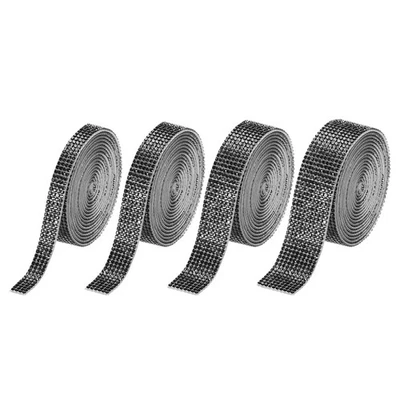 Diamante de imitación autoadhesivo brillante, cinta de diamante de cristal de 8 yardas para artesanía, negro Foto 1 de 4