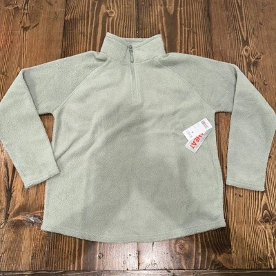 Blusa de lã feminina 32 graus Heat pequena com zíper quarto verde claro nova com etiquetas - Imagem 1 de 4