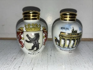 Vintage Ebrach Berlino Germania stemma ceramica sale e pepe shaker nuovo - Foto 1 di 6