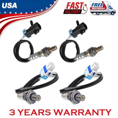 Sensor de oxigênio 4 peças para 2005-2013 Chevrolet Corvette 6.0L 6.2L 7.0L up+downstream - Imagem 1 de 4