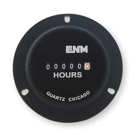 ENM T50B52 Hour Meter Electrical 2.8in 3-hole Round 2par2