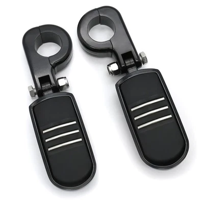 1 Pair 1.25" Streamliner Footpegs w/ Bracket For Harley Yamaha Kawasaki Honda - Image 1 of 4