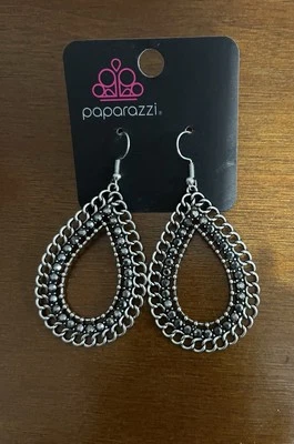 Paparazzi Mechanical Marvel Earrings /Hematite - Silver NEW - Image 1 of 4