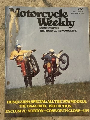 Motorcycle Weekly Cycling International Magazine, November 14, 1975, Husqvarna - Image 1 of 3