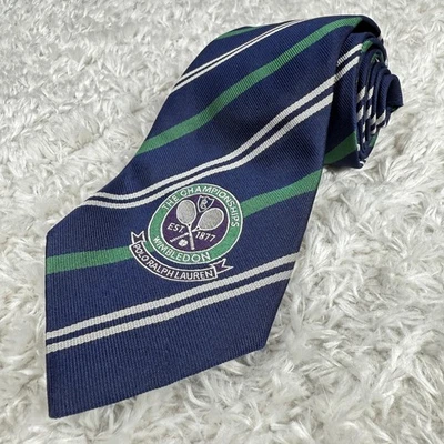 温布尔登 Polo Ralph Lauren 真丝手工制作意大利常春藤 Leauge Championships Preppy — 第 1/4 张图片