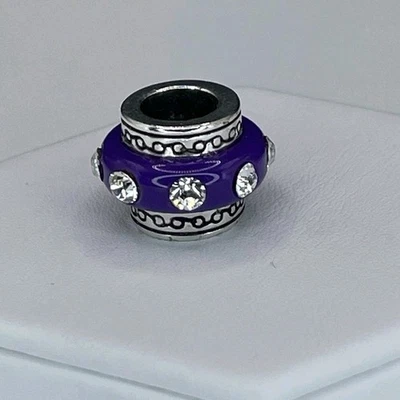 Cuentas espaciadoras Brighton Dazzle esmalte púrpura con cristales transparentes tono plata Foto 1 de 4