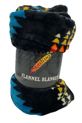 White River Native Aztec Flannel Throw Blanket 60” X 80” New - Image 1 of 3