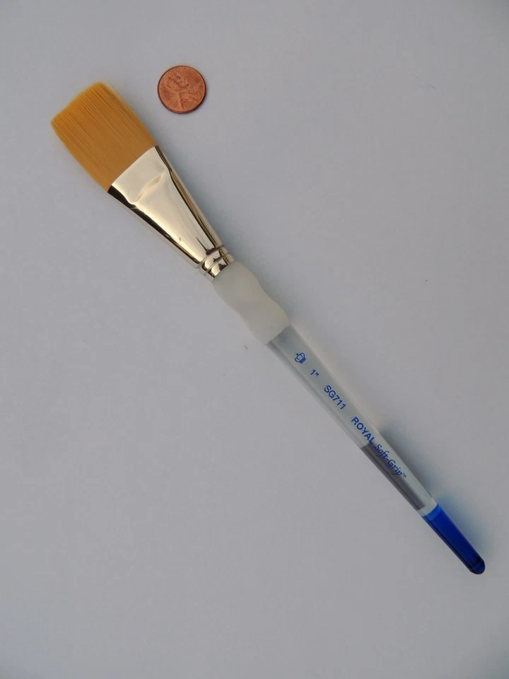 Royal Soft Grip Gold Taklon Artist - Paint Stroke Brush - 1/4" 1/2", 3/4" or 1" - Image 1 of 1