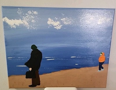 Pintura acrílica eterna luz do sol da mente impecável em tela sem moldura 11x14  - Imagem 1 de 4