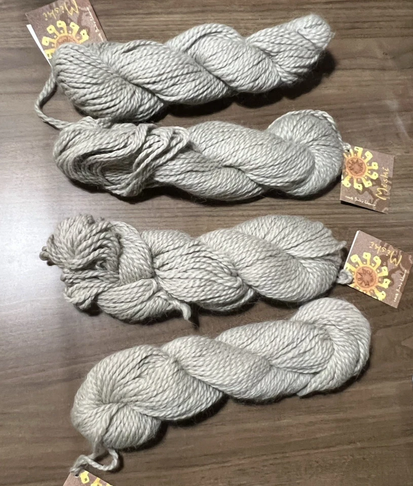 MIRASOL MISKI Yarn GREY #110 Set of 4 hanks, 50 gr ea. 100 % Baby Llama - Image 1 of 4