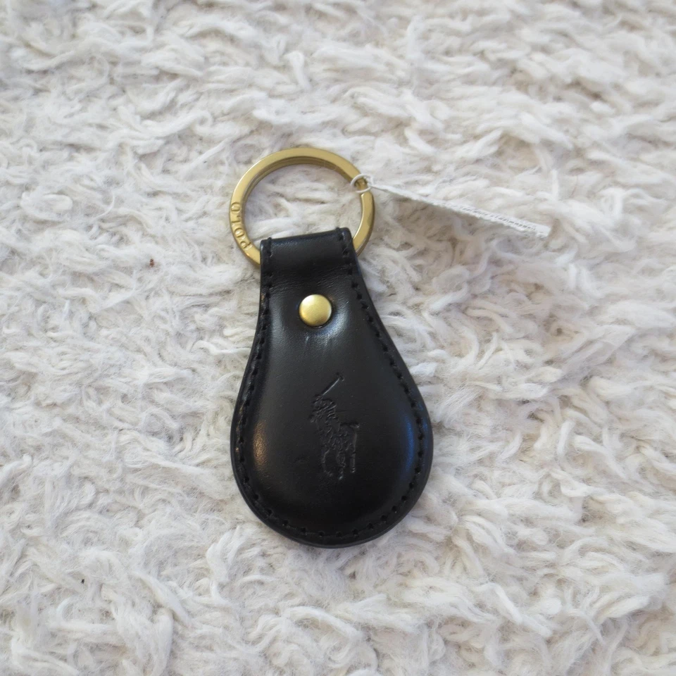 Polo Ralph Lauren Llavero Llavero Cuero Negro Pequeño Poni Inventario Muerto Foto 1 de 4