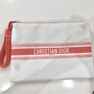 Nuevo con Caja Christian Dior VIP Blanco y Coral Terrycloth Wrslet 9x6 Foto 1 de 4