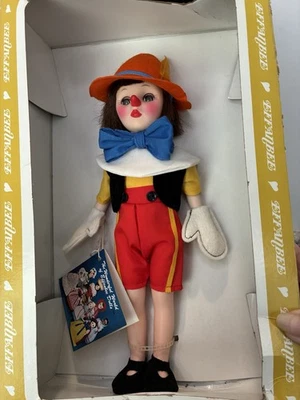 Muñeca vintage Effanbee Pinocho 11" colección libro de cuentos 1192 nunca quitado Foto 1 de 4