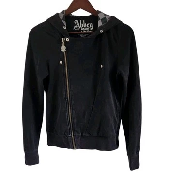 Abbey Dawn 连帽衫 Avril Lavigne Grunge Crossbones Goth Skater 夹克 尺寸 M — 第 1/4 张图片