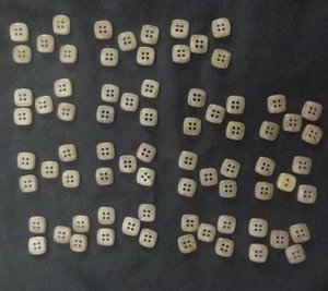 Lot Small mini Square Four holed button Lot Plastic Sew through craft vintage - Picture 1 of 5