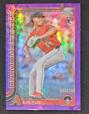2025 Topps Chrome Logofractor - Christian Mena (RC) - Purple Refractor #063/250 - Image 1 of 2