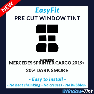 EasyFit Static Pre Cut Tint For Mercedes Sprinter Cargo 2019 20% Dark Rear - Image 1 of 3