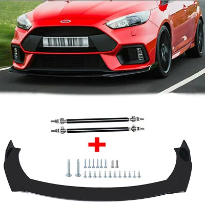 For Lincoln Car Front Bumper Lip Spoiler Splitter Body Kit Glossy Black Foto 1 de 4
