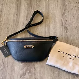 NWT Kate Spade GRAMERCY Medium Belt Bag in Black Pebbled Leather - Picture 1 of 15
