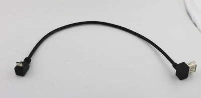 USB 2.0 A Female Angled to Micro USB 5 Pin Male UP Angled Data Adapter Cable 1FT - Image 1 of 4