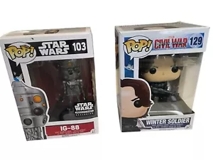 Funko Pop! Civil War Winter Soldier #129 & IG-88 Star Wars 103 - Picture 1 of 4