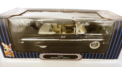 Vintage Yat Ming Road Legends 1959 Chevrolet Impala Convertible Black 1:18 NIB - Image 1 of 4