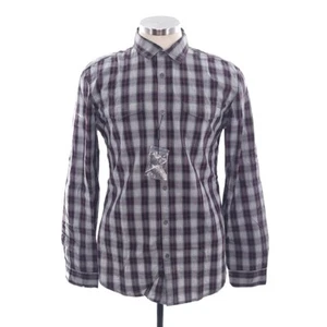 Calvin Klein Mens Medium Gray Button Front Shirt Long Sleeve 100% Cotton - Picture 1 of 12