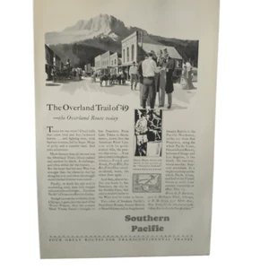 Vintage 1930 Südpazifik Overland Trail Werbung - Bild 1 von 4