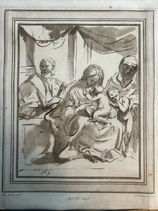 La Sacra Famiglia con San Giovanni Battista:Aquatintinta 1764 - Foto 1 di 10