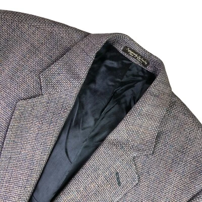 Chaqueta Blazer Norm Thompson Para Hombre Hilada Seda Tweed 2 Botones Púrpura • 46 L Foto 1 de 4