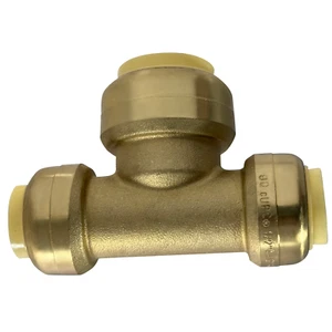 5 Pezzi XFITTING 1/2" x 1/2" x 3/4" Push Fit Riduttore Tee, Push To Connect, Ottone - Foto 1 di 6