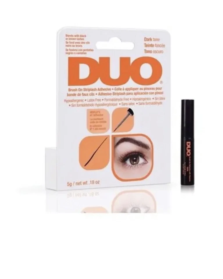 DUO Brush On Striplash Adhesive DARK TONE Blends With Dark Lashe wt 0.18 oz.