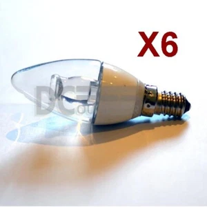 6 X E14 Dimmable Candle Light Bulb - 3W - samilar as 25W Halogen - Picture 1 of 2