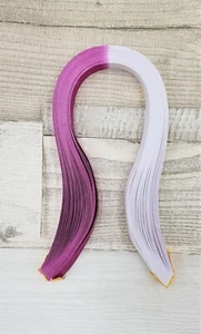 50 two tone white and fuchsia pink graduated quilling paper strips - 10mm wide - Picture 1 of 1